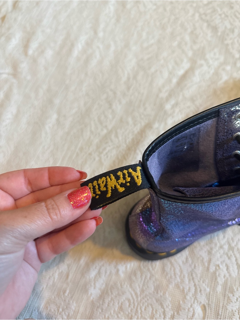 Dr Marten’s Rainbow Ray suede lace up boots - Picture 9 of 14